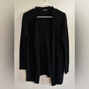 J. McLaughlin Cardigan Black Size Small Open Front Sweater Long Sleeve